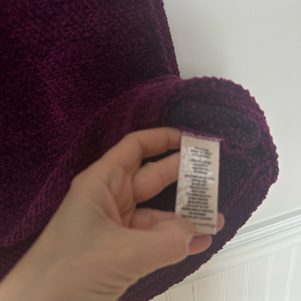 Soft Surroundings Chenille Sweater Women’s Purple Back Buttons - Picture 5 of 6